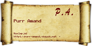 Purr Amand névjegykártya